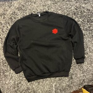 Original Deluxe Black Crewneck Sweater with Red Emblem